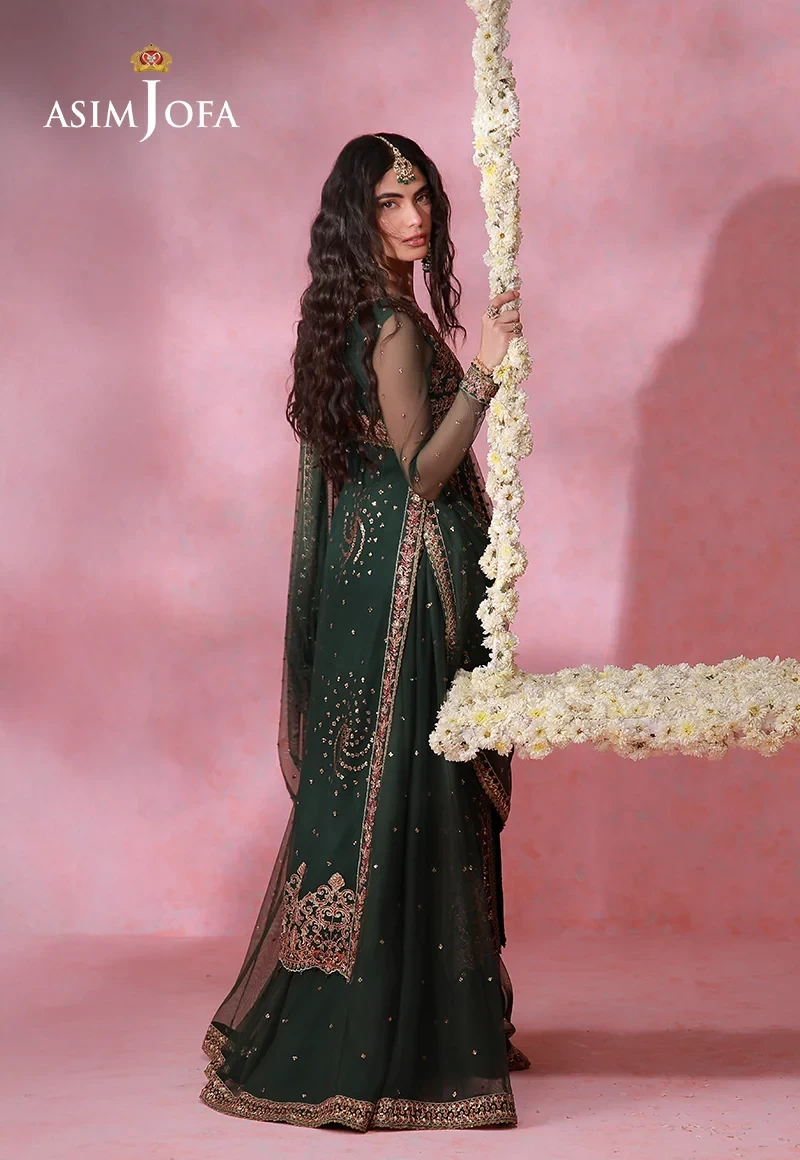 Embroidered Net 3 Pcs - AJULFI-02-UNS