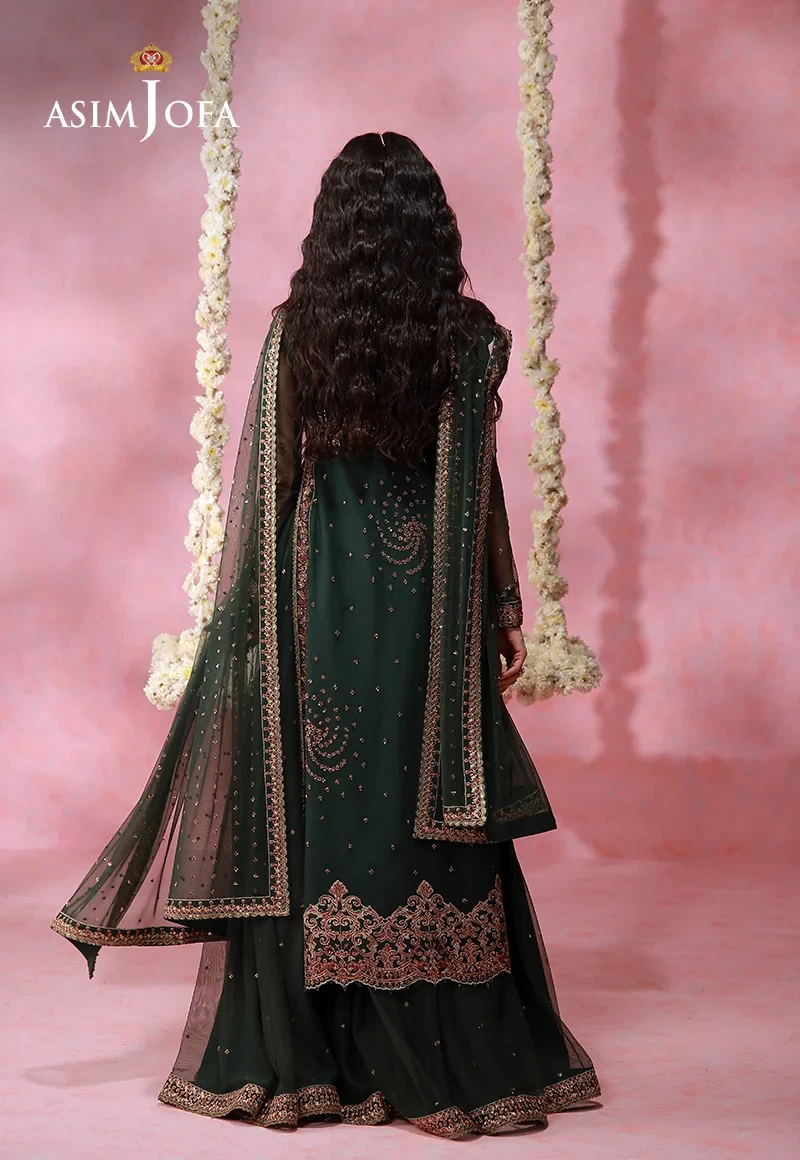 Embroidered Net 3 Pcs - AJULFI-02-UNS