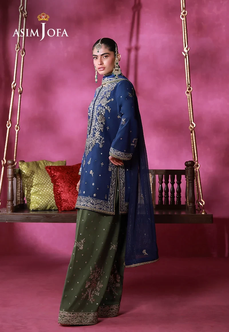 Embroidered Raw Silk 3 Pcs - AJULFI-10-UNS