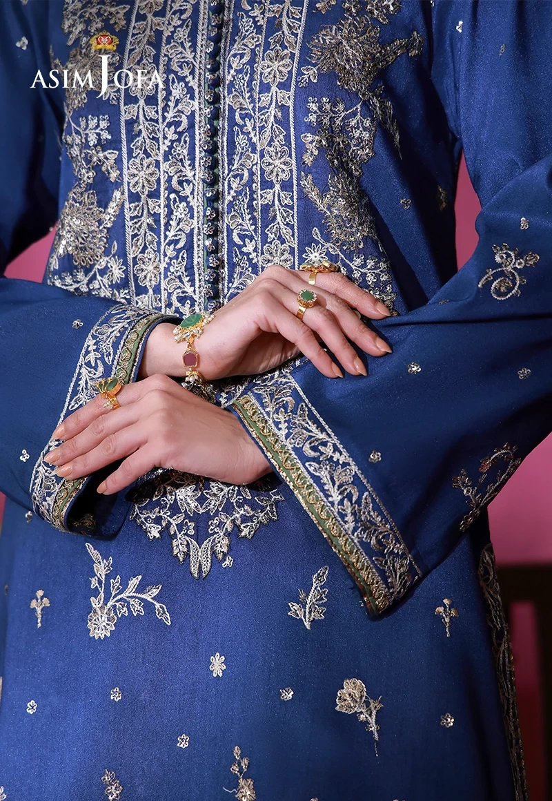 Embroidered Raw Silk 3 Pcs - AJULFI-10-UNS