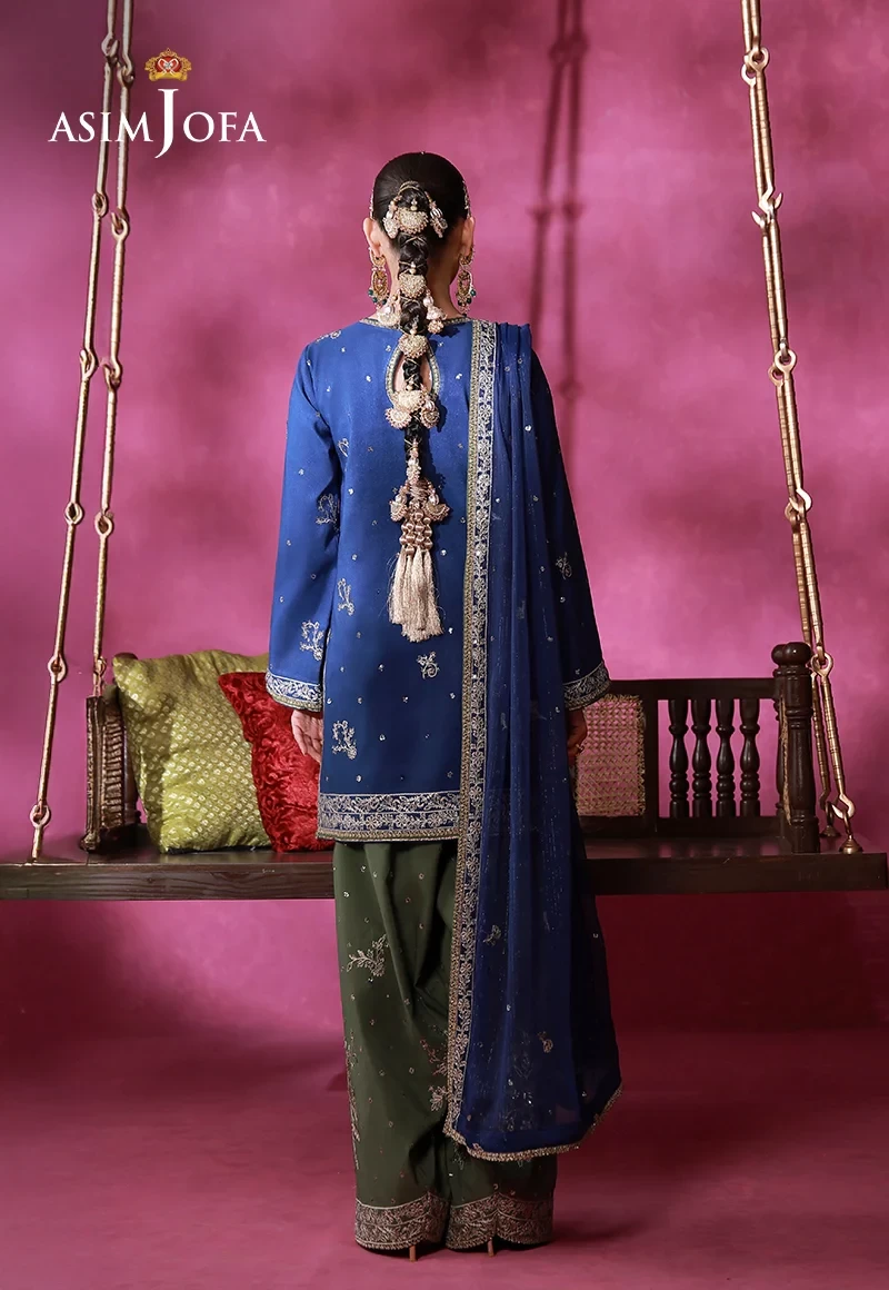Embroidered Raw Silk 3 Pcs - AJULFI-10-UNS