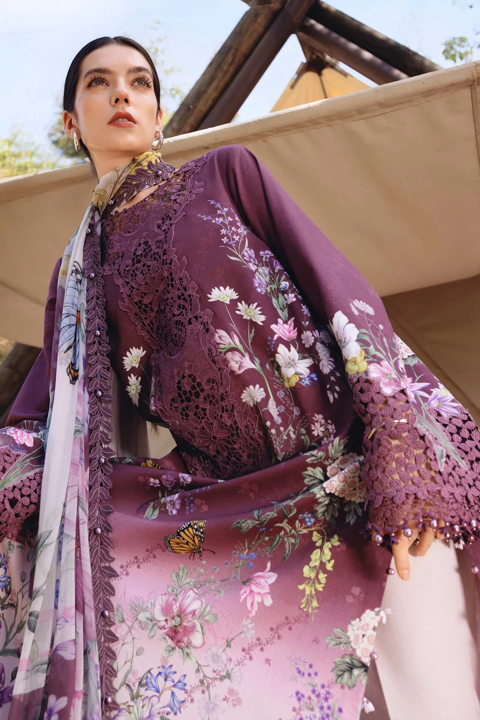 3 Piece Embroidered Lawn Suit - MPT-2909-B
