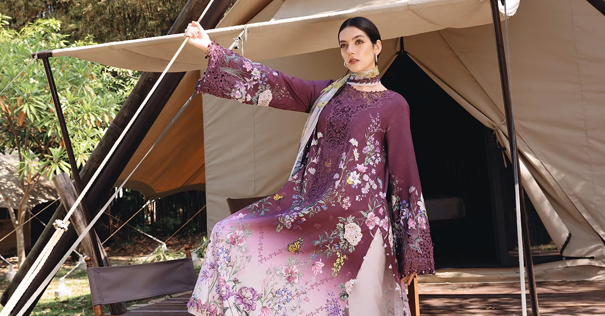 3 Piece Embroidered Lawn Suit - MPT-2909-B