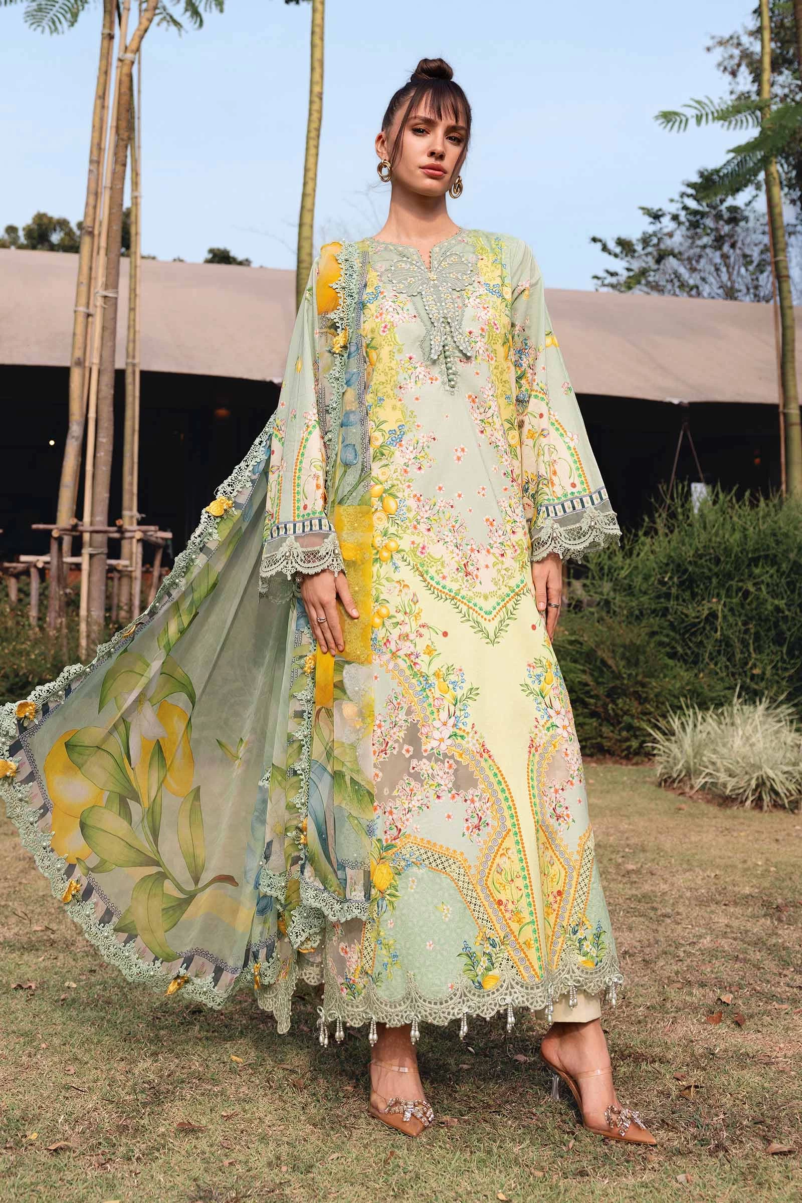 3 Piece Embroidered Lawn Suit - MPT-2908-B