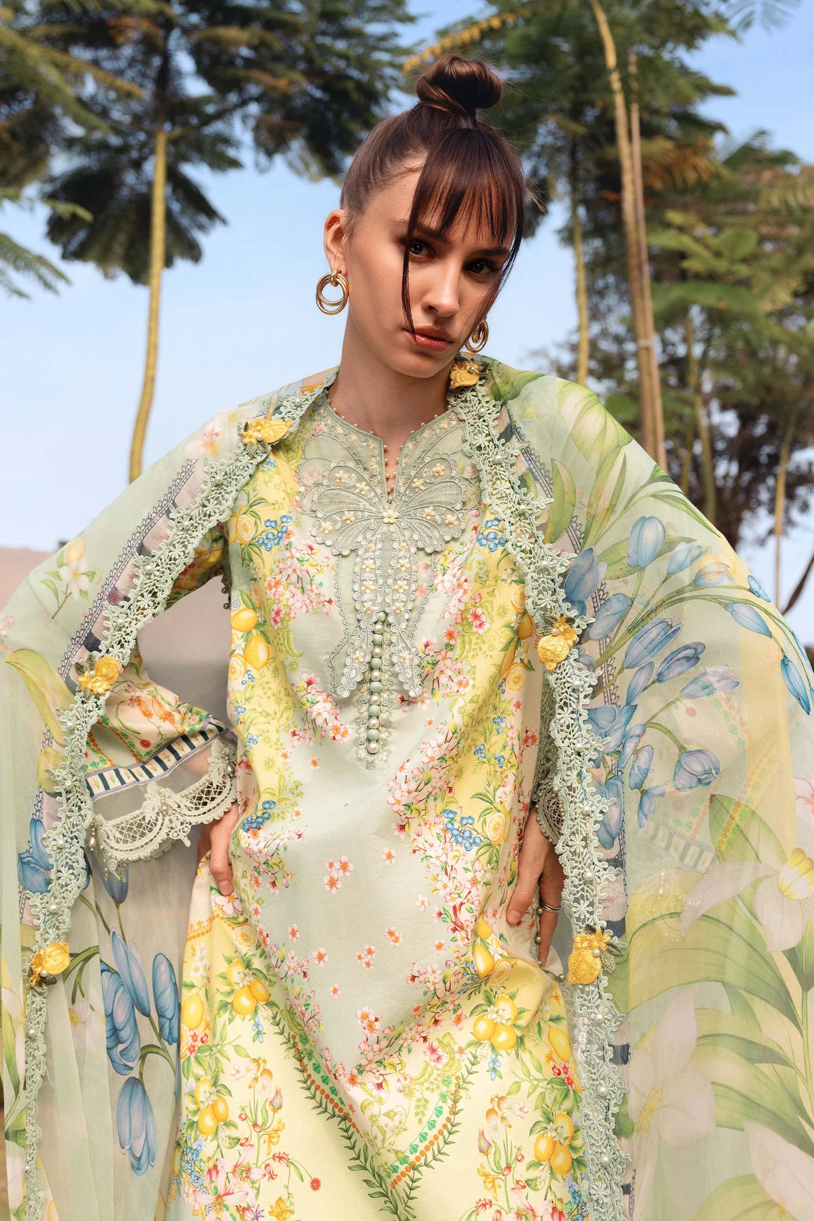 3 Piece Embroidered Lawn Suit - MPT-2908-B
