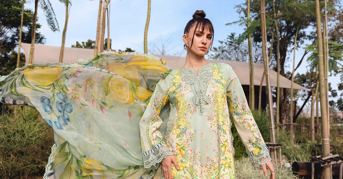 3 Piece Embroidered Lawn Suit - MPT-2908-B
