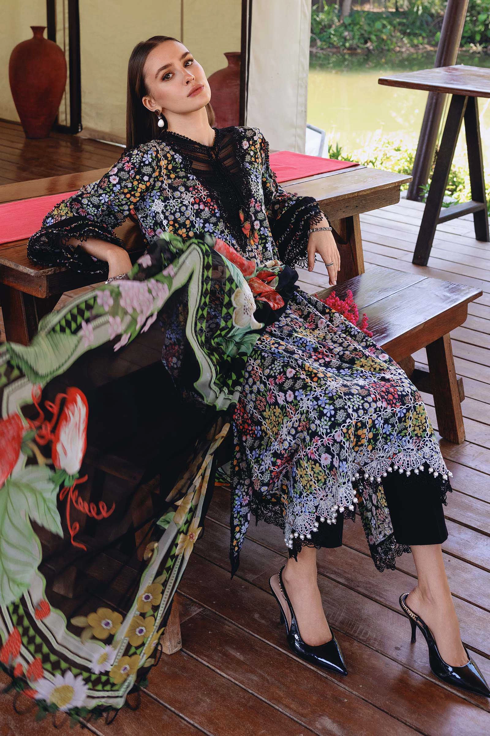 3 Piece Embroidered Lawn Suit - MPT-2914-B