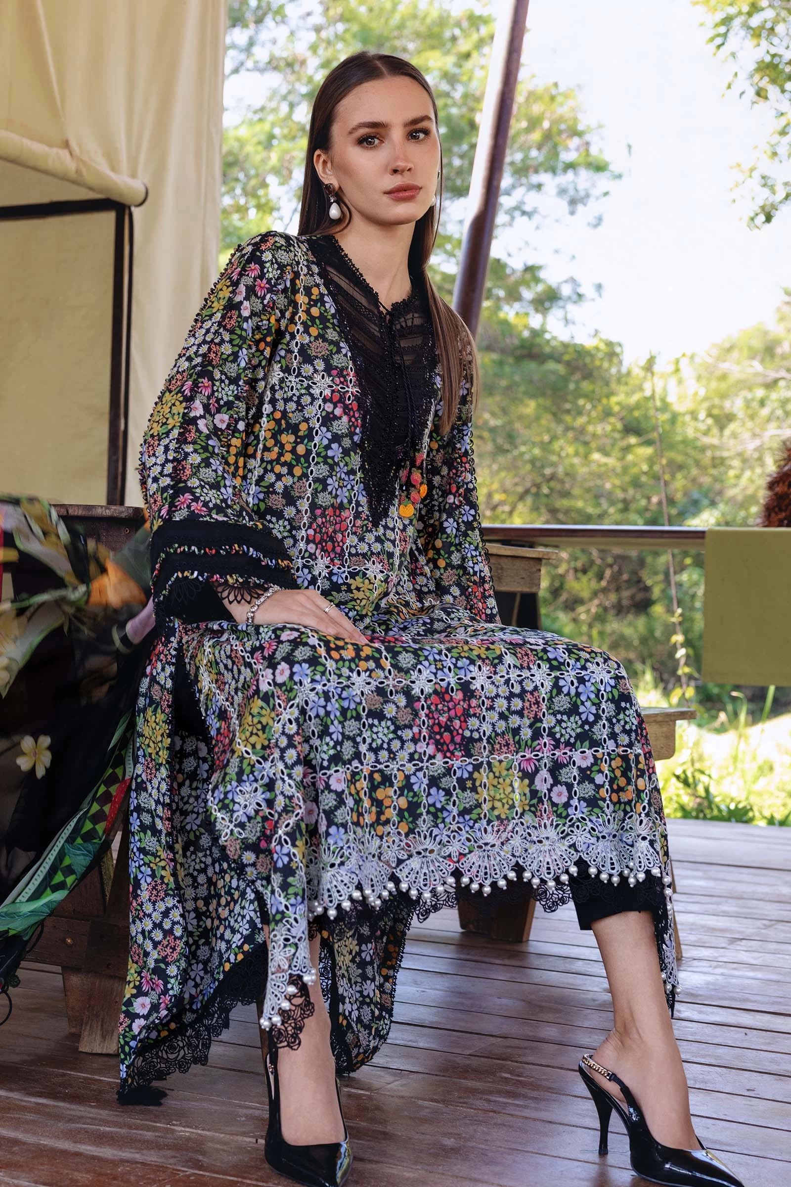3 Piece Embroidered Lawn Suit - MPT-2914-B