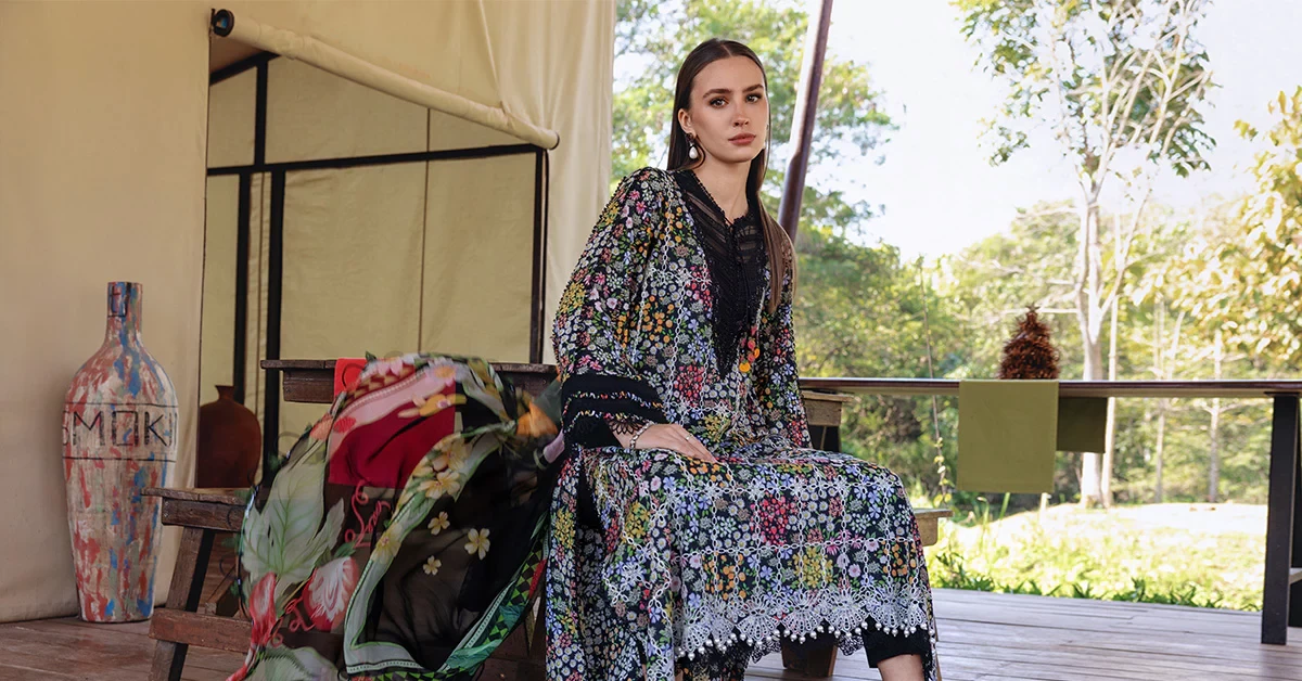 3 Piece Embroidered Lawn Suit - MPT-2914-B