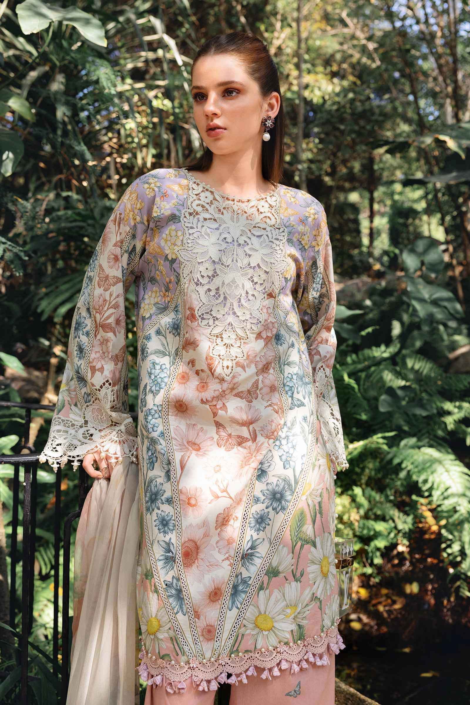 3 Piece Embroidered Lawn Suit - MPT-2910-B