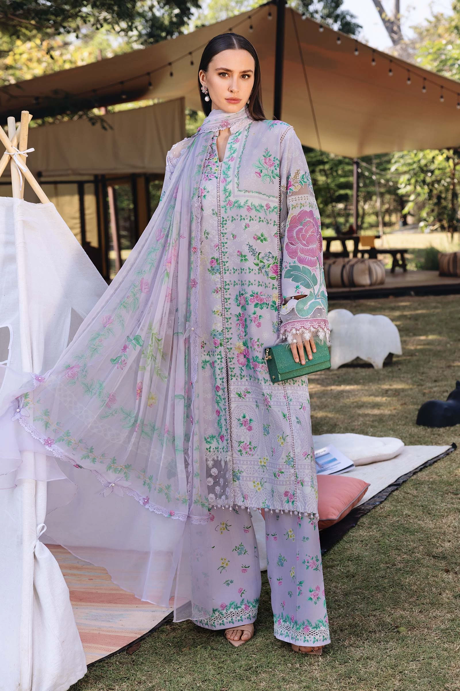 3 Piece Embroidered Lawn Suit - MPT-2904-A