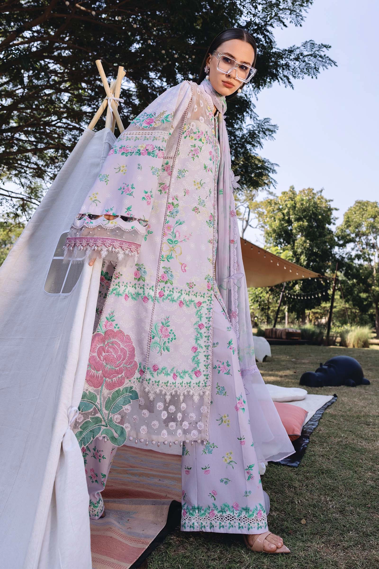 3 Piece Embroidered Lawn Suit - MPT-2904-A