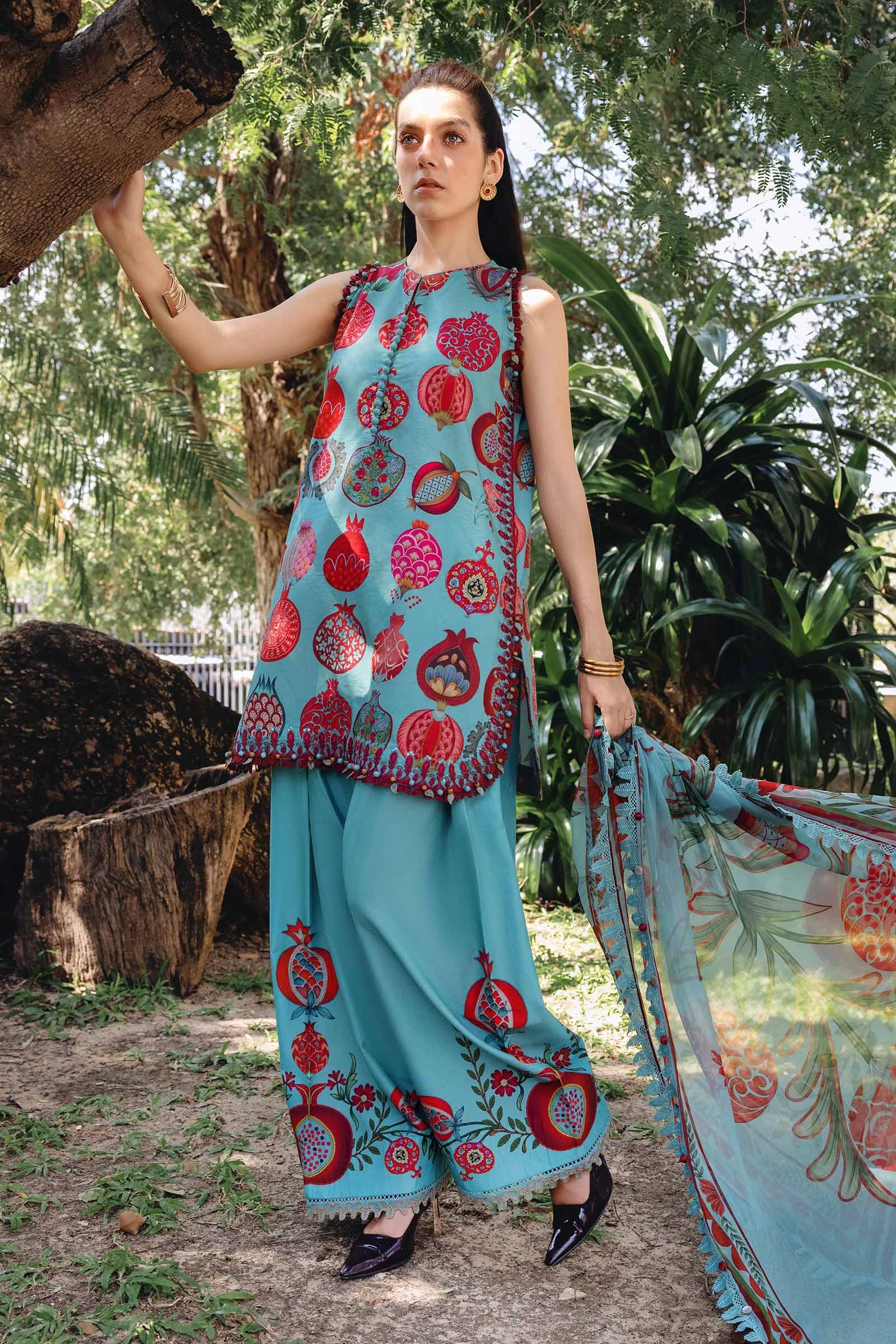 3 Piece Embroidered Lawn Suit - MPT-2903-B