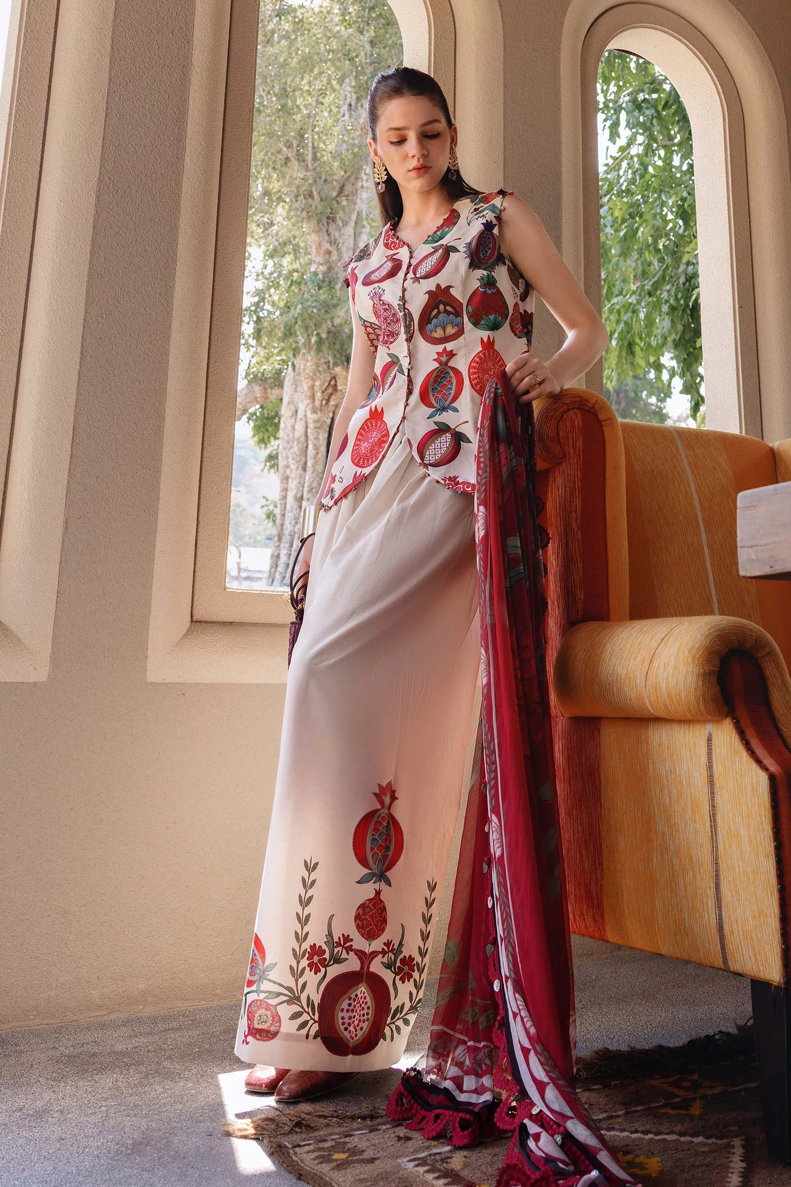 3 Piece Embroidered Lawn Suit - MPT-2903-A
