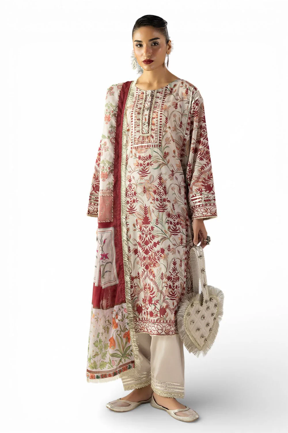 3 Piece Printed Lawn Suit with Dupatta CL-62138 - W-FB-HT-26-455538