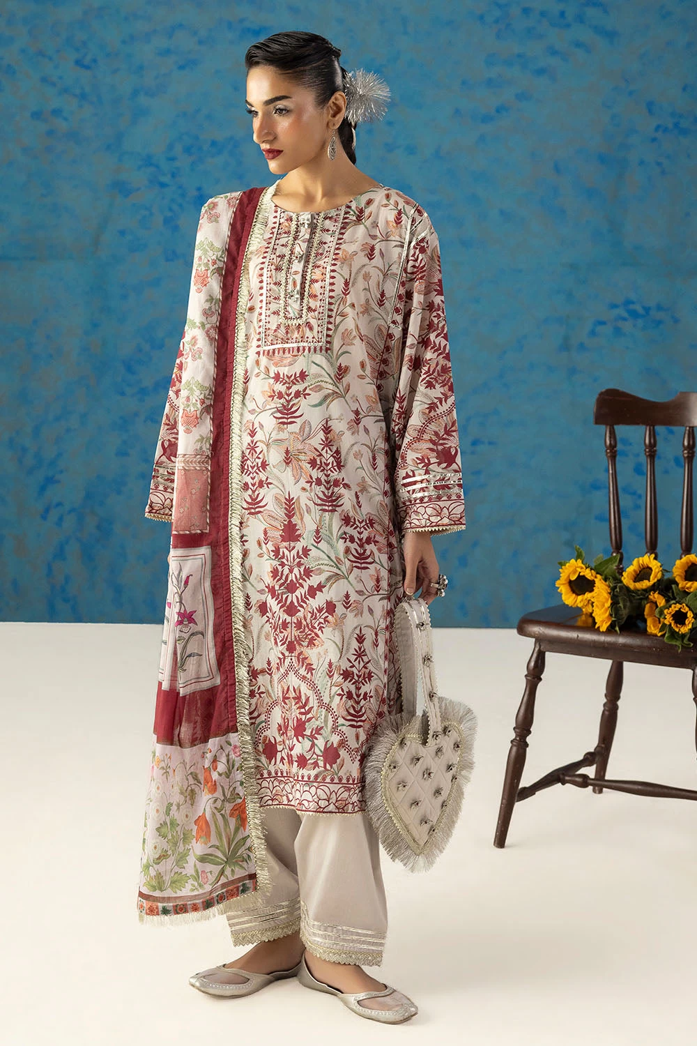 3 Piece Printed Lawn Suit with Dupatta CL-62138 - W-FB-HT-26-455538