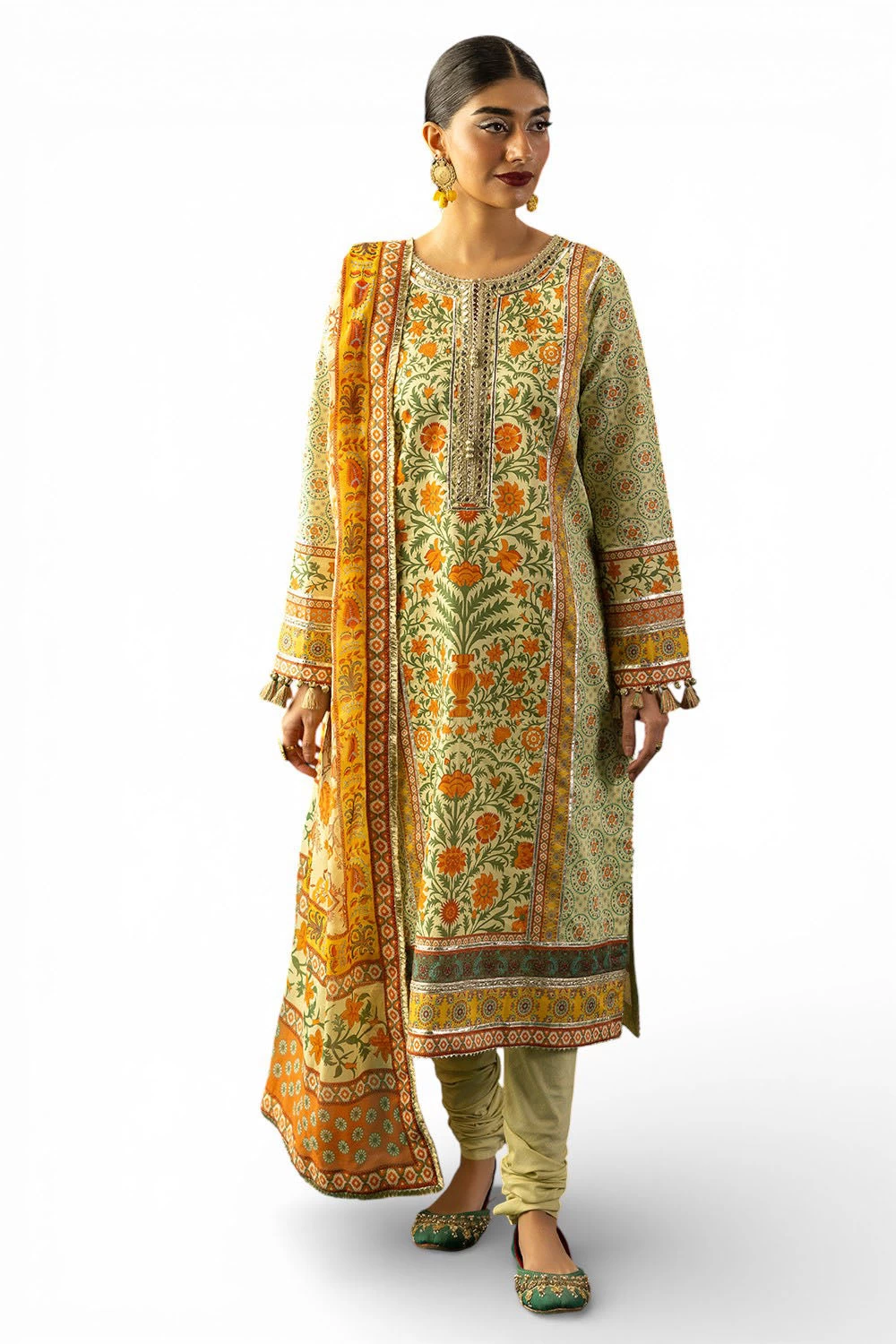 3 Piece Printed Lawn Suit with Dupatta CL-62140 - W-FB-HT-26-454696
