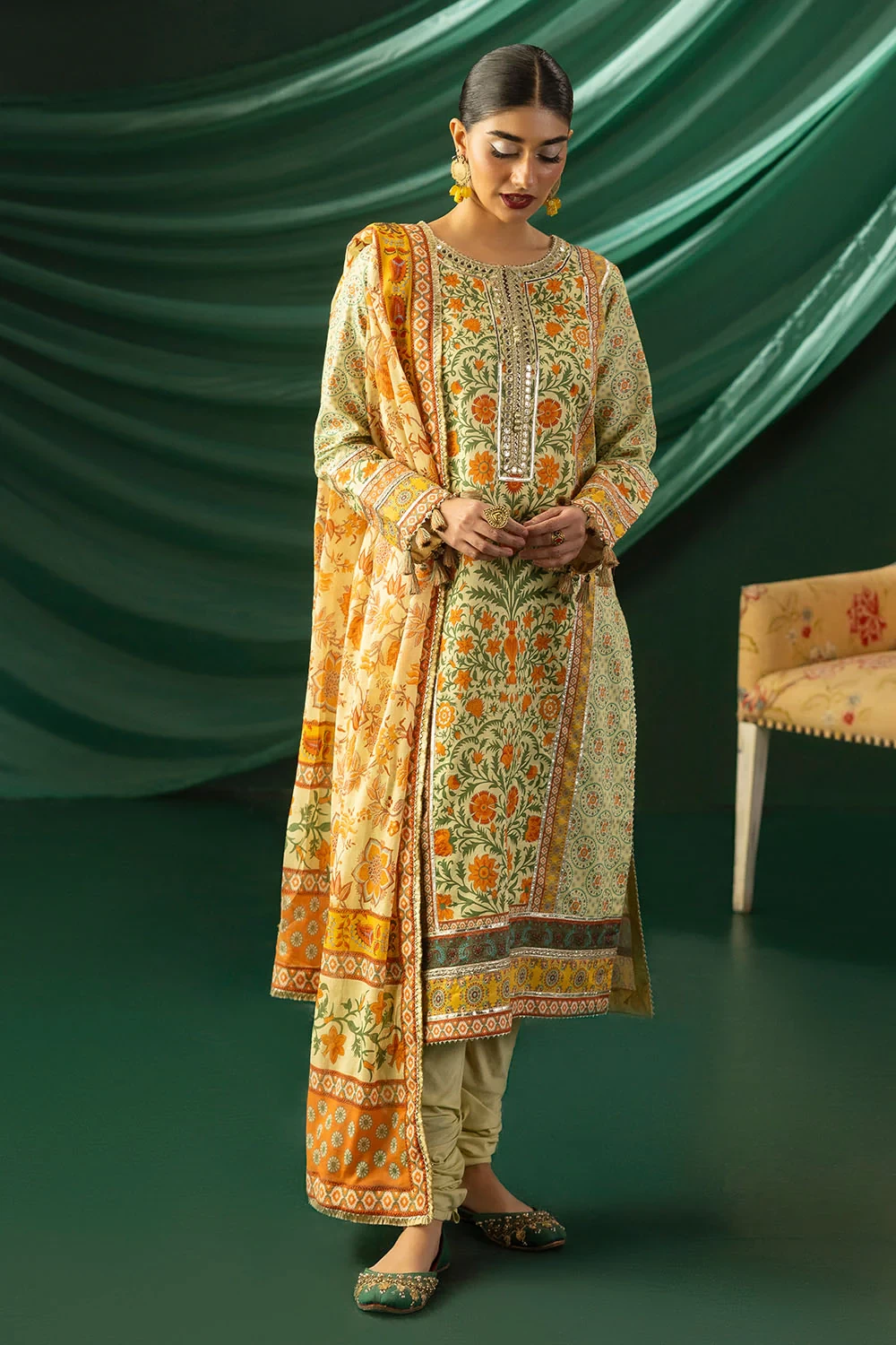 3 Piece Printed Lawn Suit with Dupatta CL-62140 - W-FB-HT-26-454696