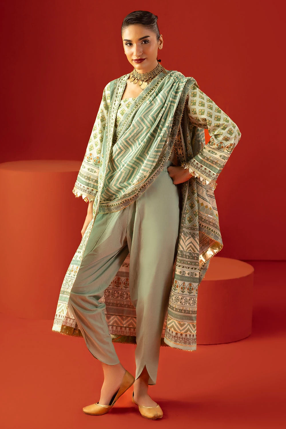 3 Piece Printed Lawn Suit with Dupatta CL-62211 - W-FB-HT-26-455536