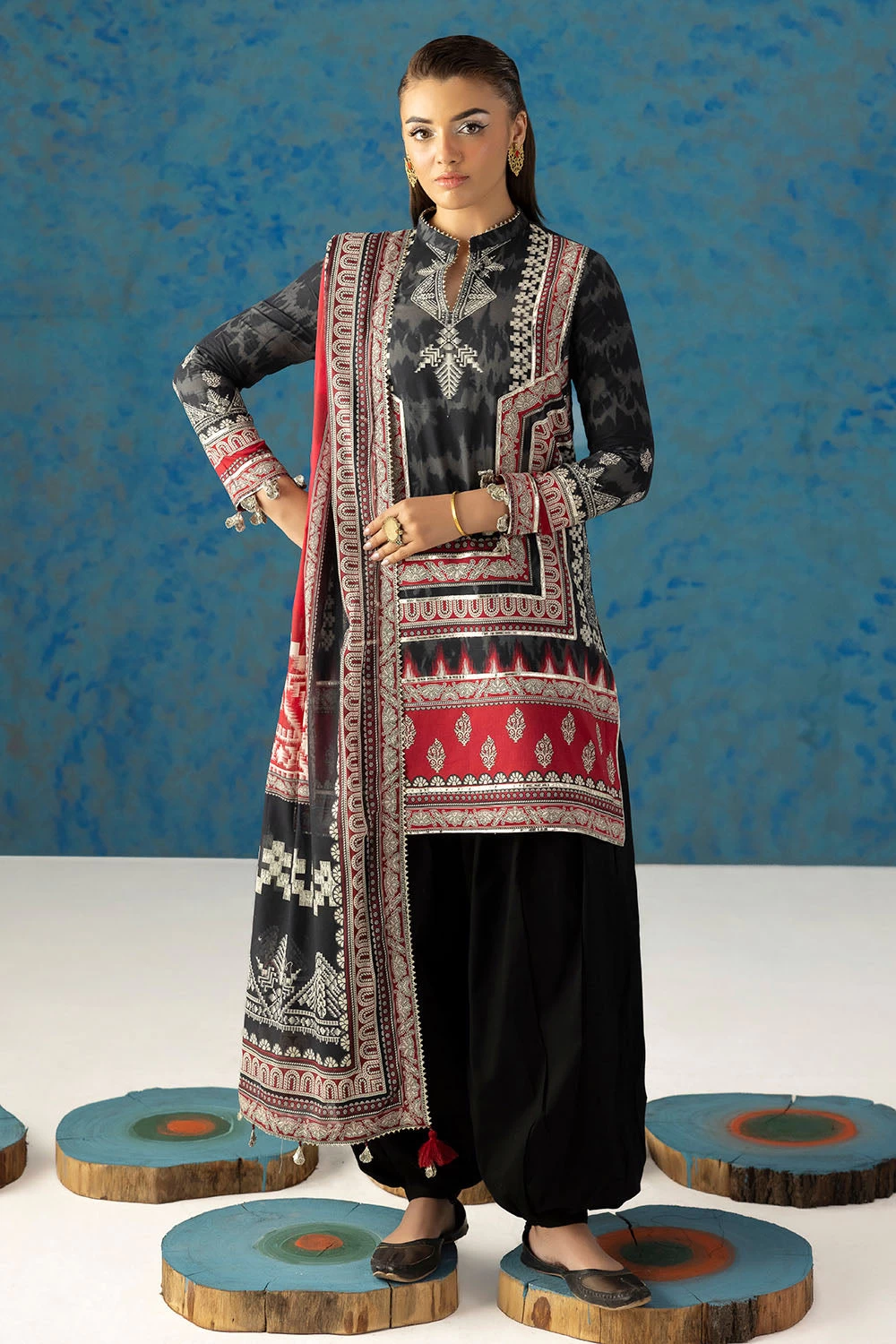 3 Piece Printed Lawn Suit with Dupatta CL-62229 - W-FB-HT-26-455537