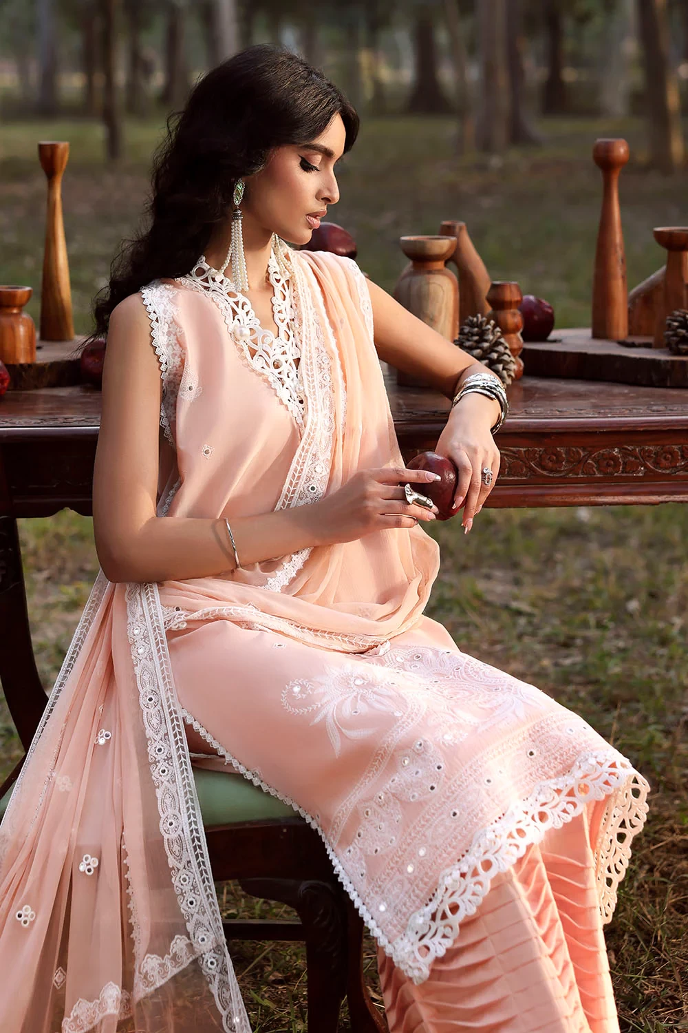 3 Piece Sequins Embroidered Lawn Suit with Chiffon Dupatta PM-62022 - W-FB-LUX-2