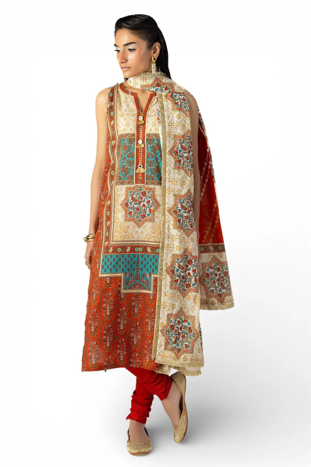 3 Piece Printed Lawn Suit with Printed Lawn Dupatta CL-62246 - W-FB-HT-26-455544