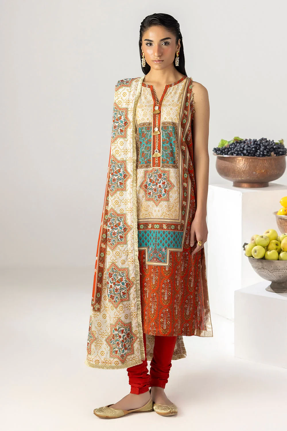 3 Piece Printed Lawn Suit with Printed Lawn Dupatta CL-62246 - W-FB-HT-26-455544