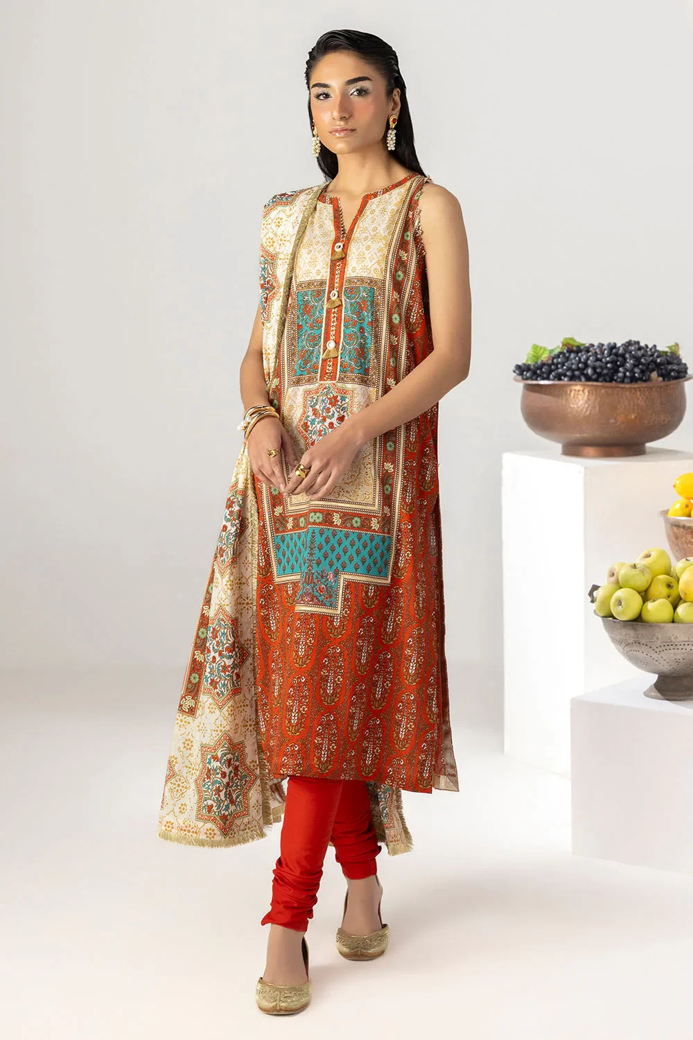3 Piece Printed Lawn Suit with Printed Lawn Dupatta CL-62246 - W-FB-HT-26-455544