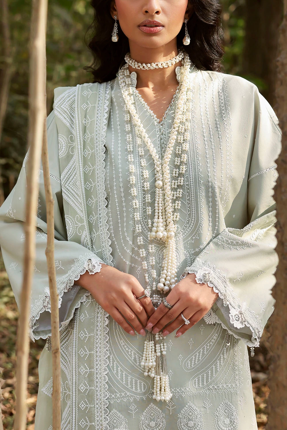3 Piece Embroidered Lawn Suit with Embroidered Chiffon Dupatta KD-62004 - W-FB-L