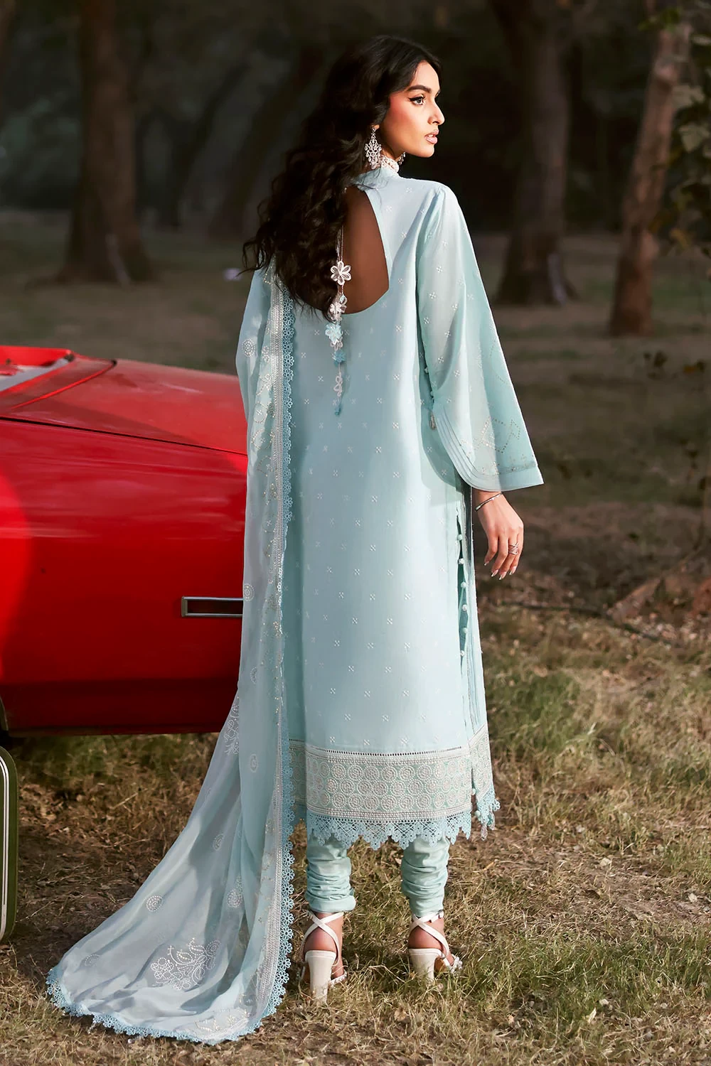 3 Piece Embroidered Lawn Suit with Embroidered Chiffon Dupatta KD-62001 - W-FB-L