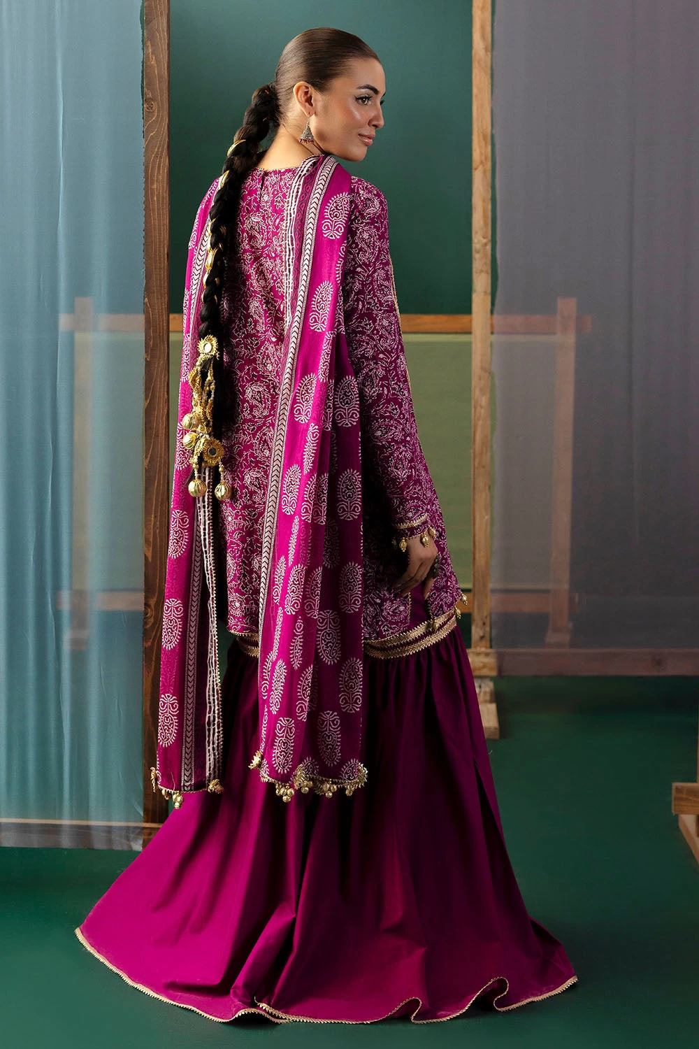 3 Piece Gota Embroidered Lawn Suit with Printed Lawn Dupatta CL-62041 - W-FB-HT-