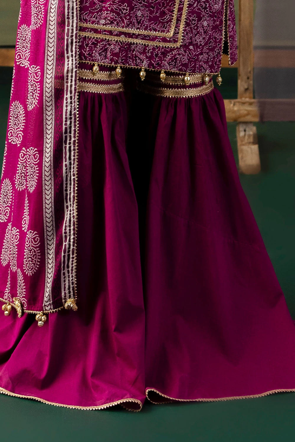 3 Piece Gota Embroidered Lawn Suit with Printed Lawn Dupatta CL-62041 - W-FB-HT-