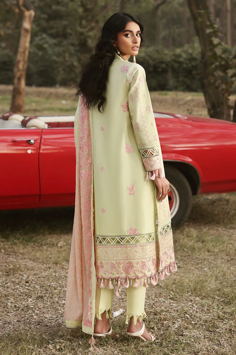 3 Piece Embroidered Lawn Suit with Embroidered Chiffon Dupatta PM-62016 - W-FB-L
