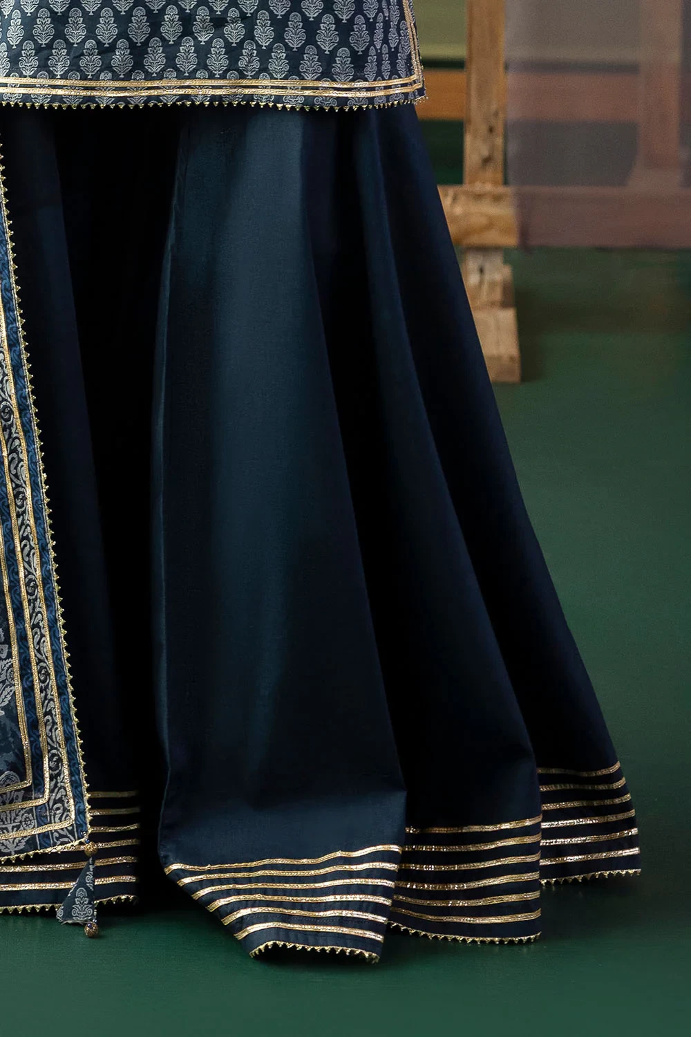 3 Piece Gota Embroidered Lawn Suit with Printed Lawn Dupatta CL-62039 - W-FB-HT-