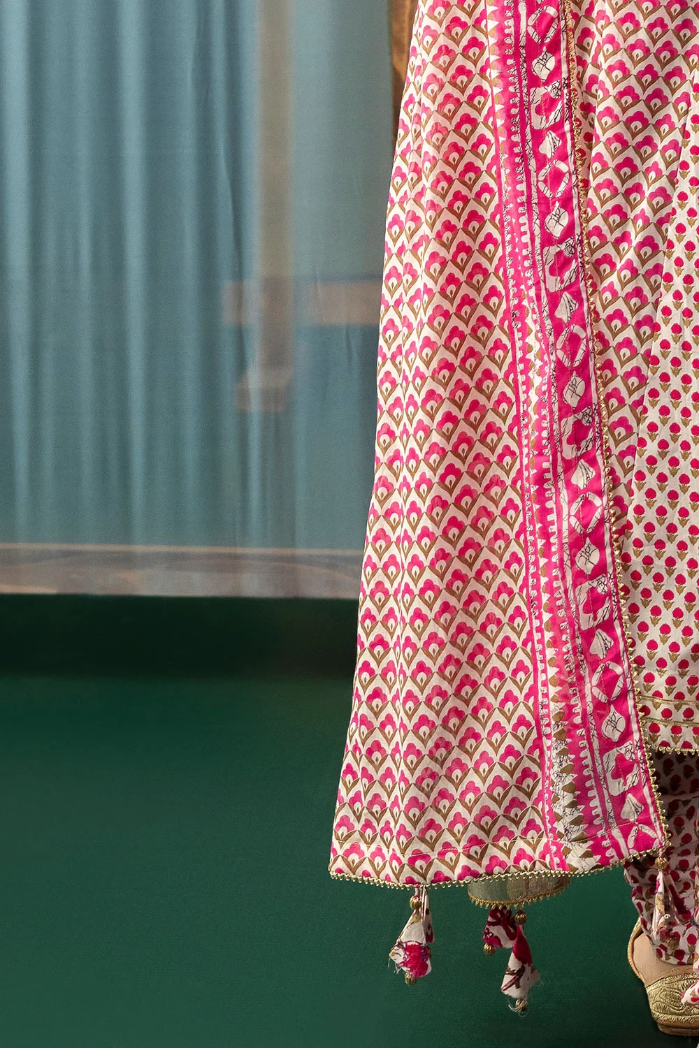 3 Piece Gota Embroidered Lawn Suit with Printed Lawn Dupatta CL-62043 - W-FB-HT-