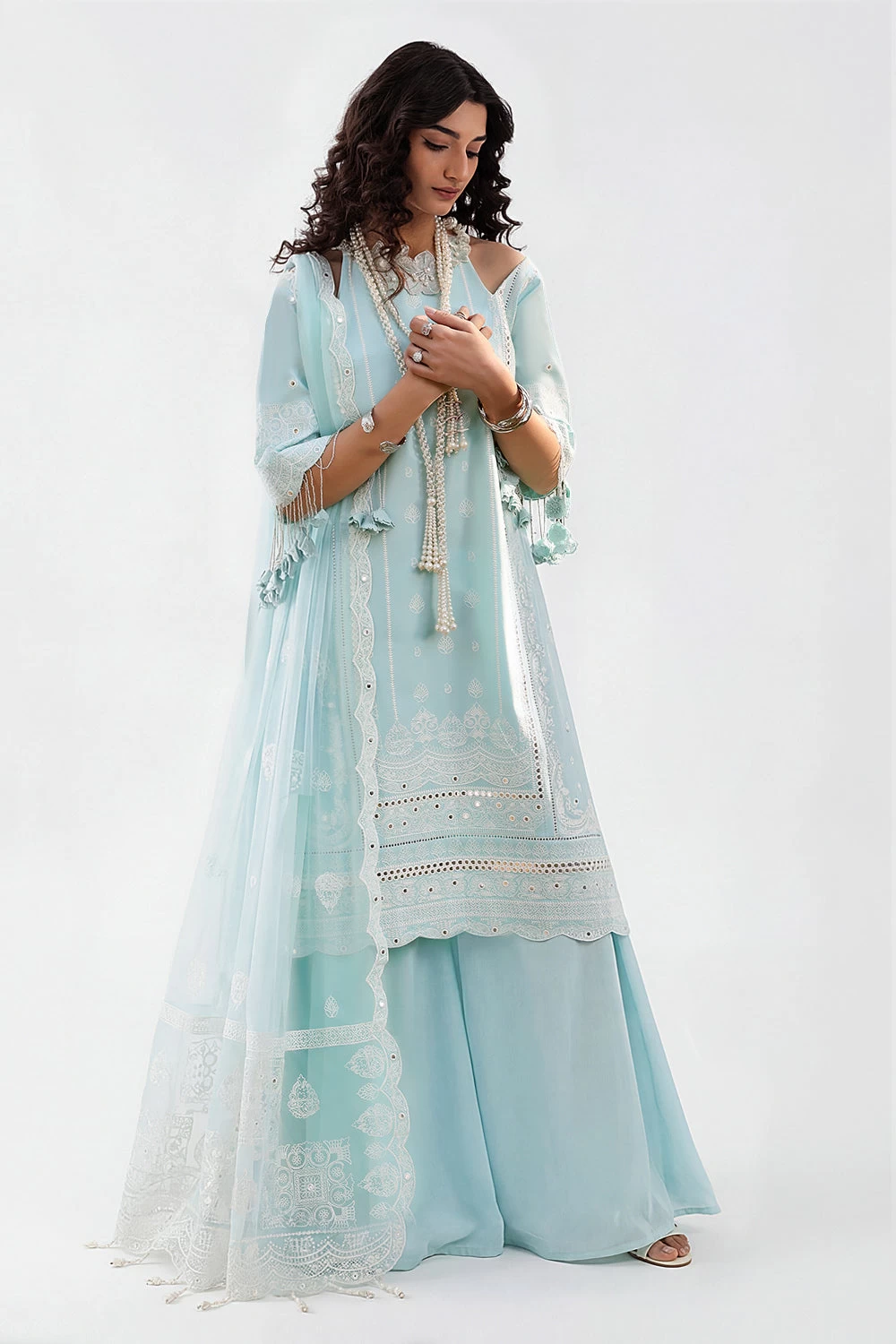 3 Piece Sequins Embroidered Lawn Suit with Chiffon Dupatta PM-62024 - W-FB-LUX-2