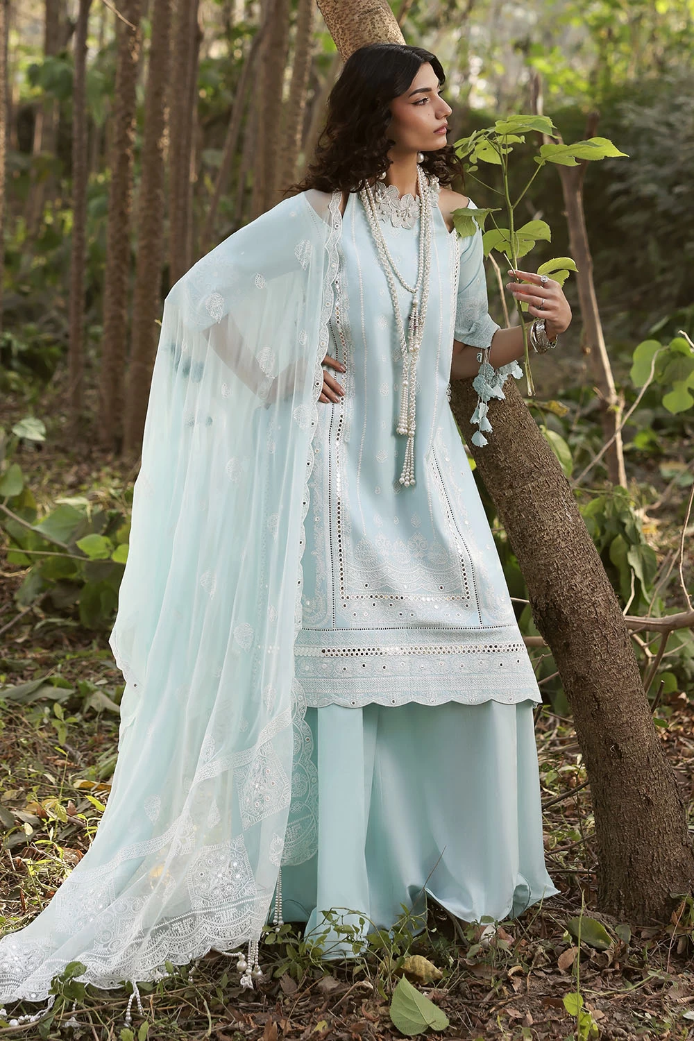 3 Piece Sequins Embroidered Lawn Suit with Chiffon Dupatta PM-62024 - W-FB-LUX-2