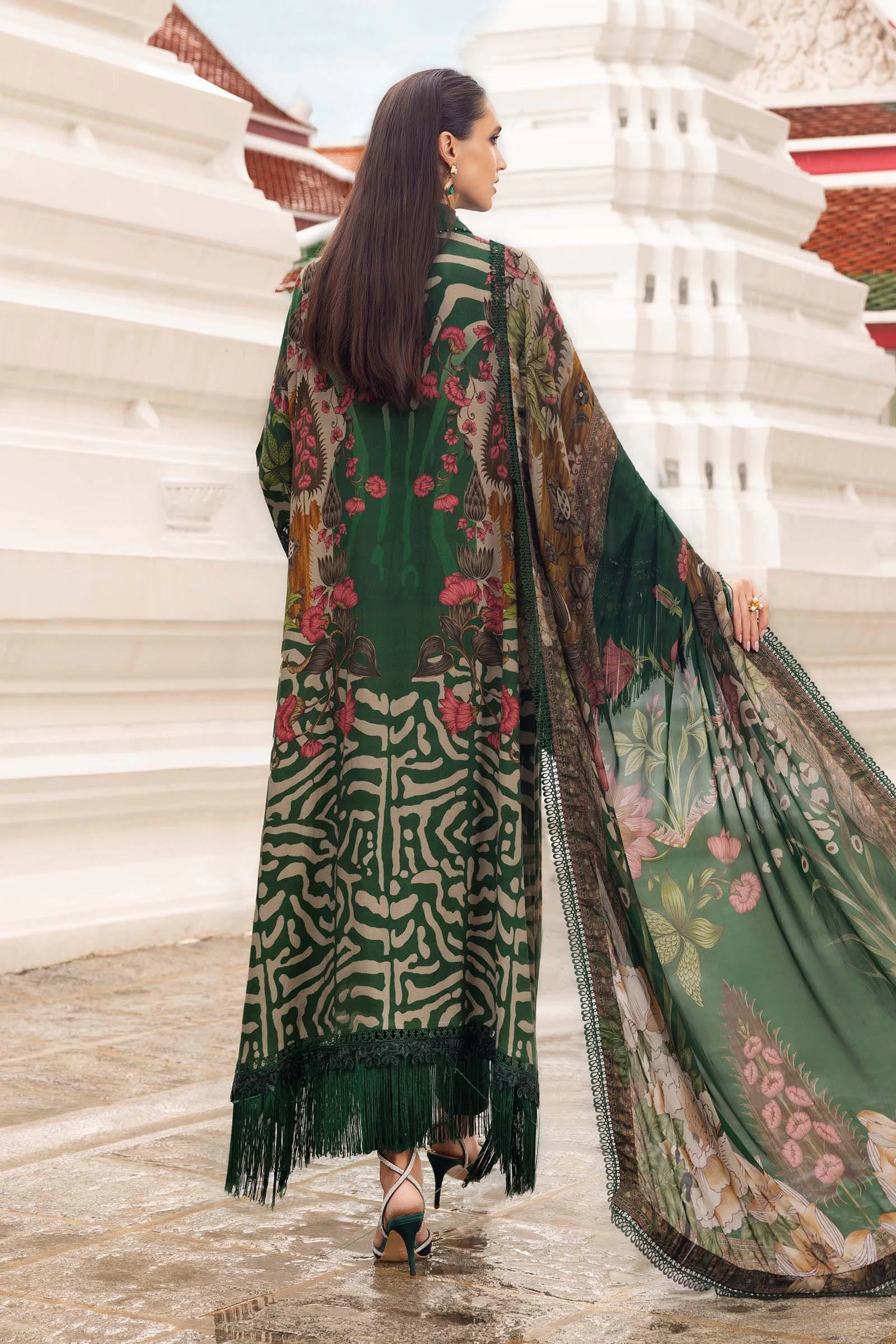3 Piece Unstitched Embroidered Linen Suit - MPT-2810-A