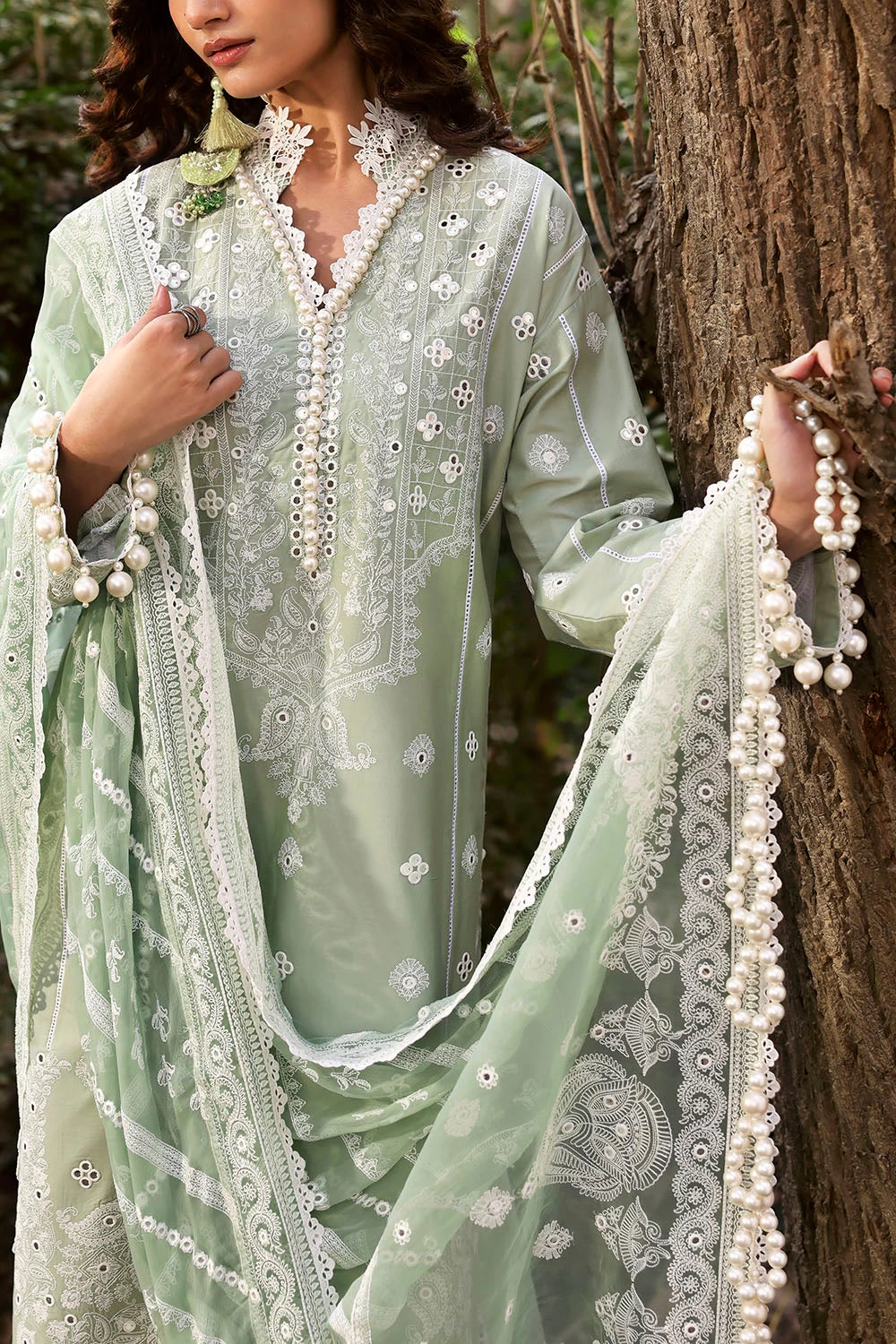 3 Piece Sequins Embroidered Lawn Suit with Chiffon Dupatta PM-62023 - W-FB-LUX-2