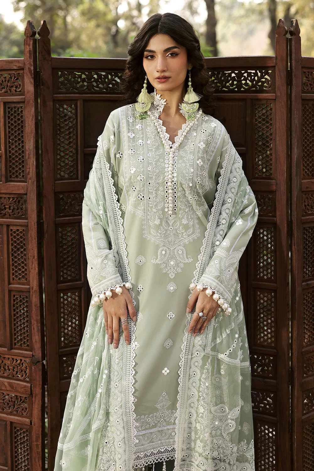 3 Piece Sequins Embroidered Lawn Suit with Chiffon Dupatta PM-62023 - W-FB-LUX-2