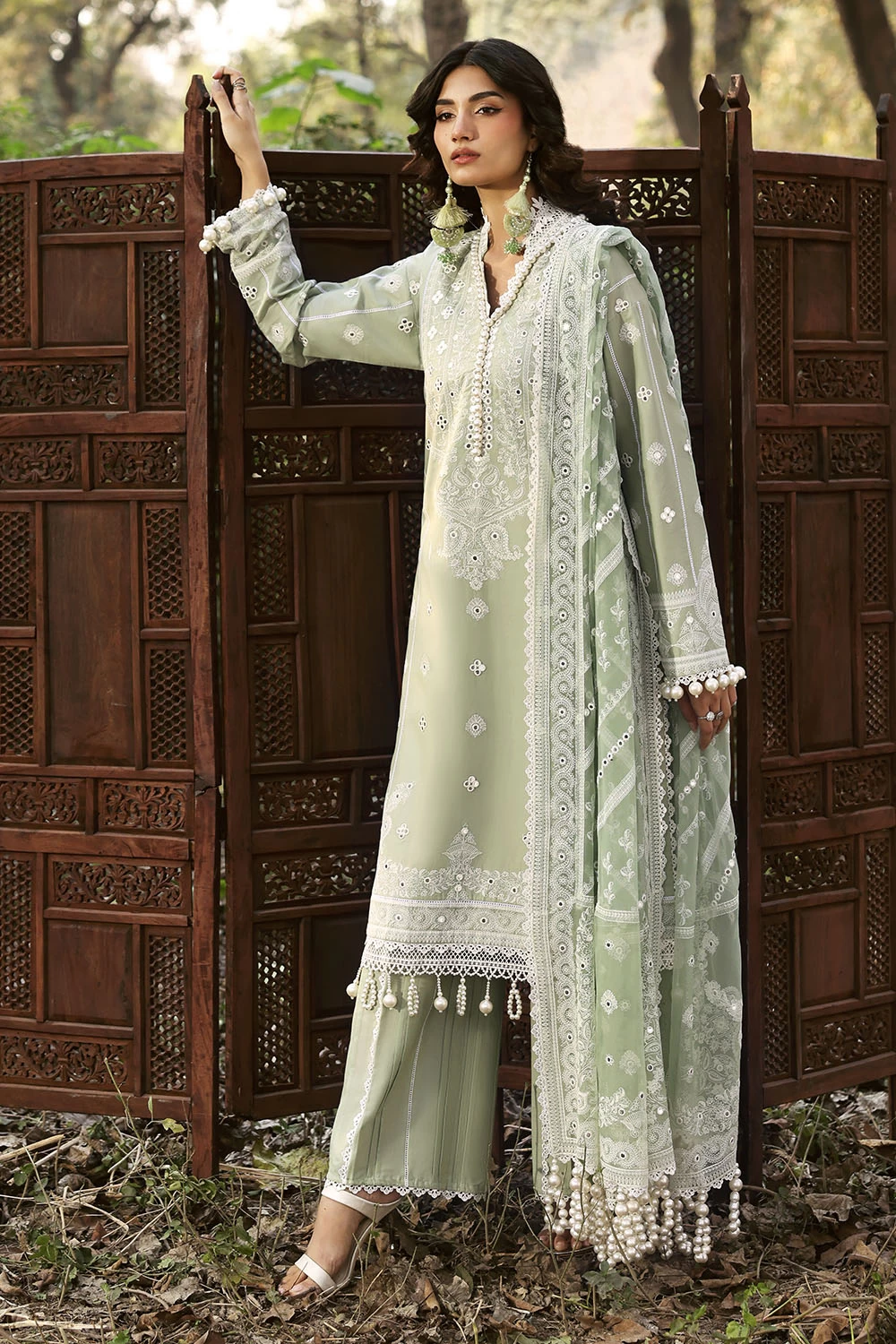 3 Piece Sequins Embroidered Lawn Suit with Chiffon Dupatta PM-62023 - W-FB-LUX-2