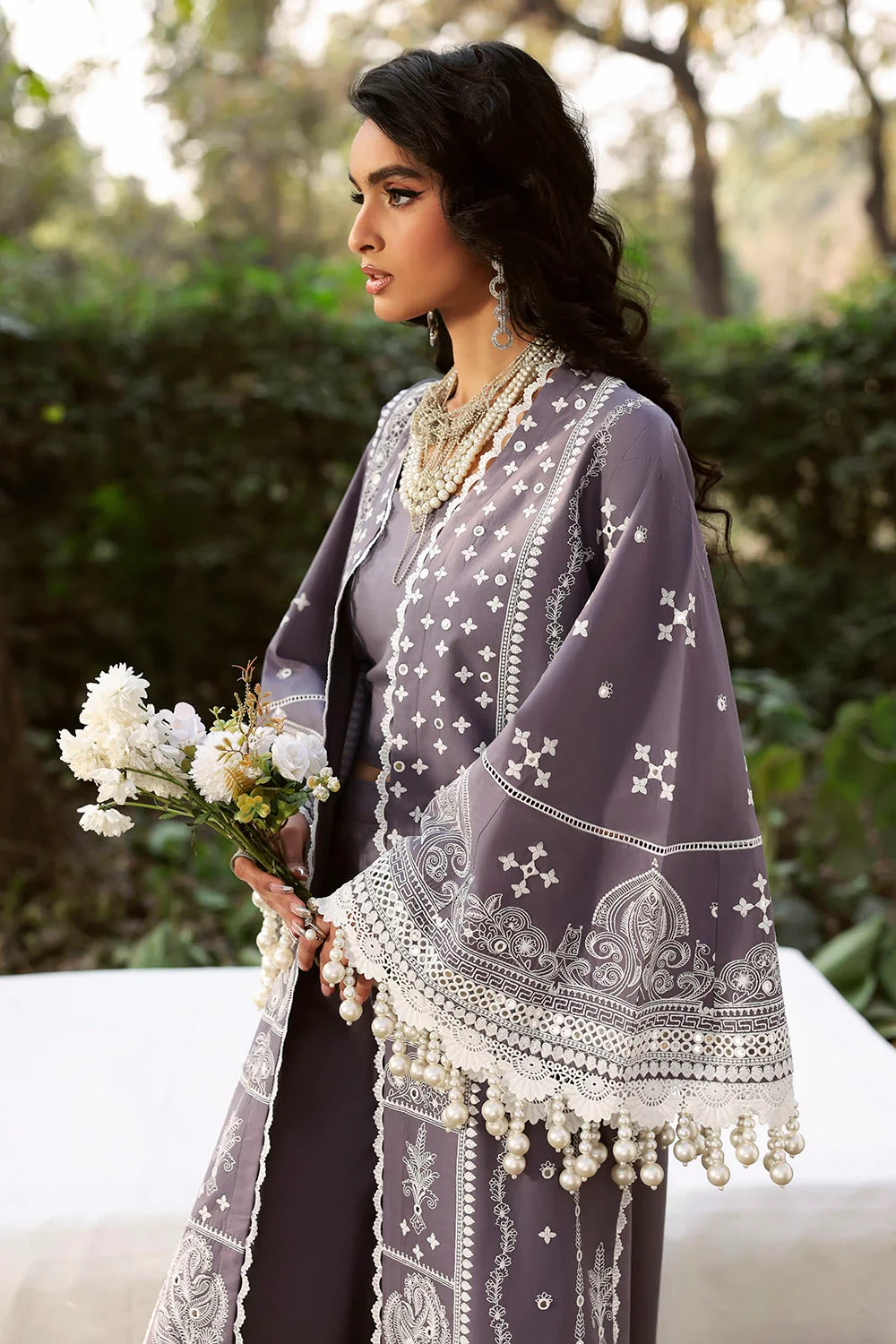 3 Piece Sequins Embroidered Lawn Suit with Chiffon Dupatta PM-62025 - W-FB-LUX-2