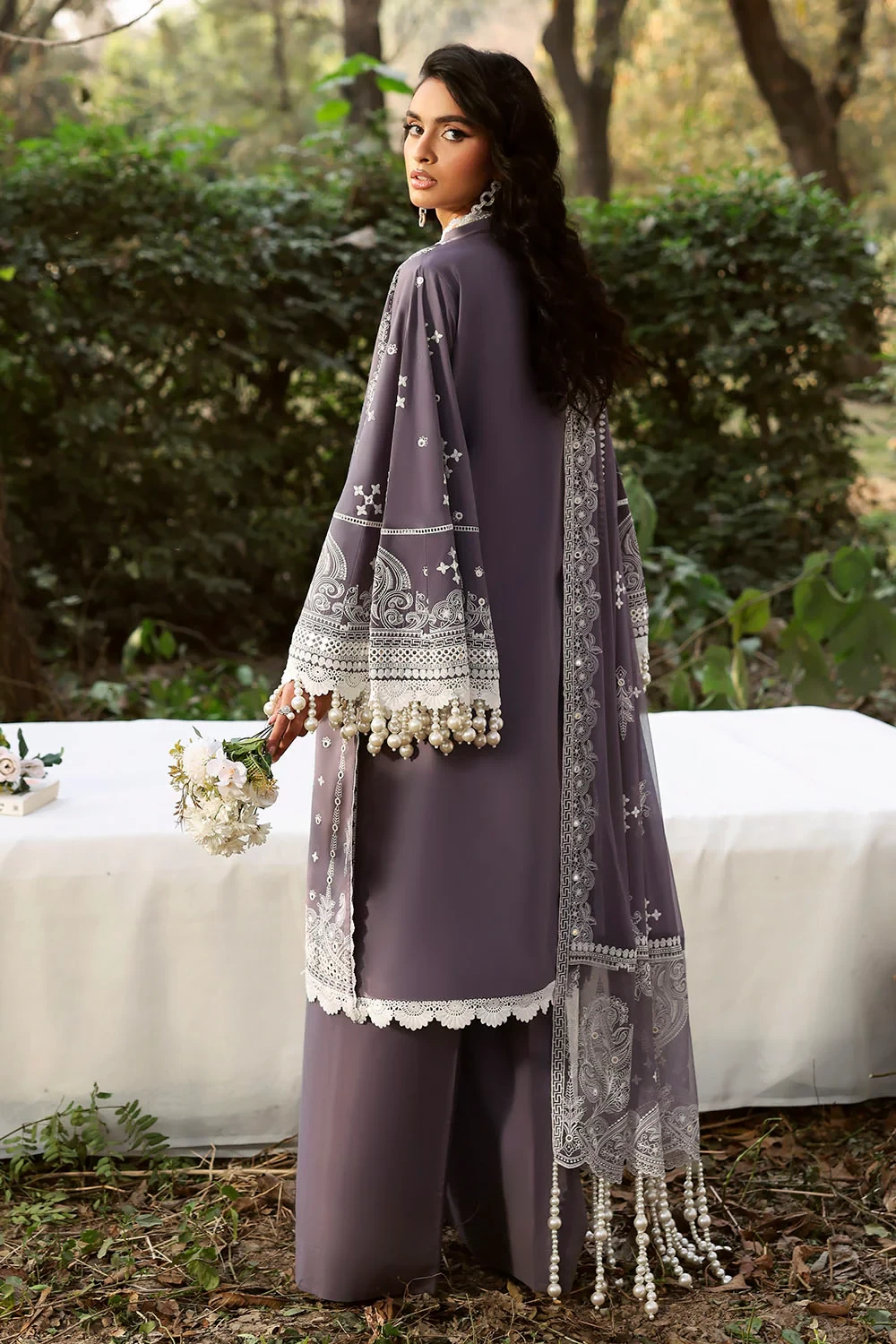 3 Piece Sequins Embroidered Lawn Suit with Chiffon Dupatta PM-62025 - W-FB-LUX-2