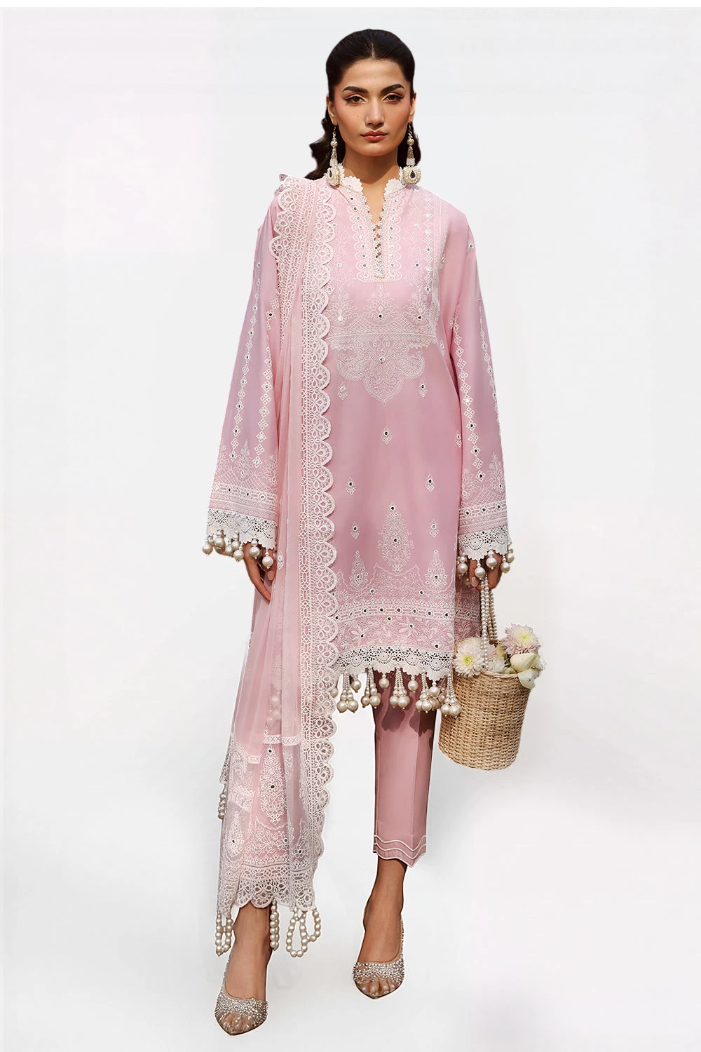 3 Piece Sequins Embroidered Lawn Suit with Chiffon Dupatta PM-62020 - W-FB-LUX-2