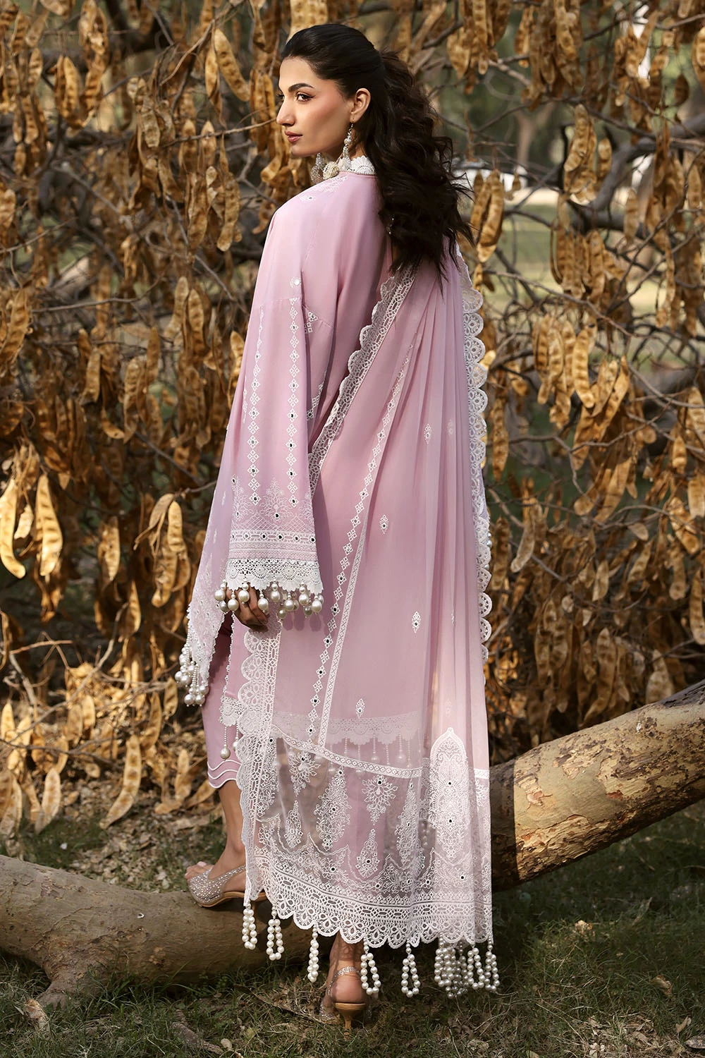 3 Piece Sequins Embroidered Lawn Suit with Chiffon Dupatta PM-62020 - W-FB-LUX-2
