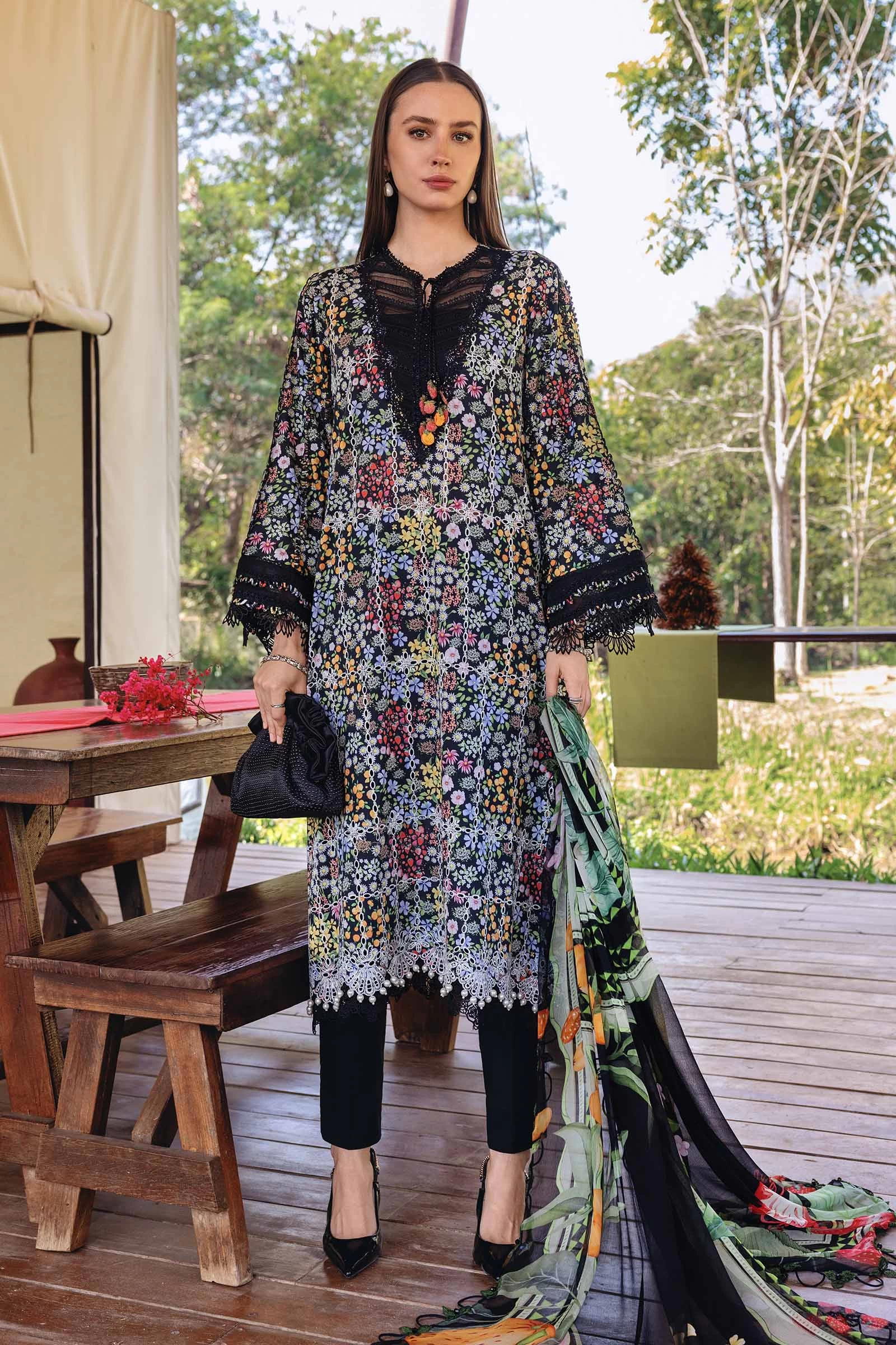 3 Piece Embroidered Lawn Suit - MPT-2914-B