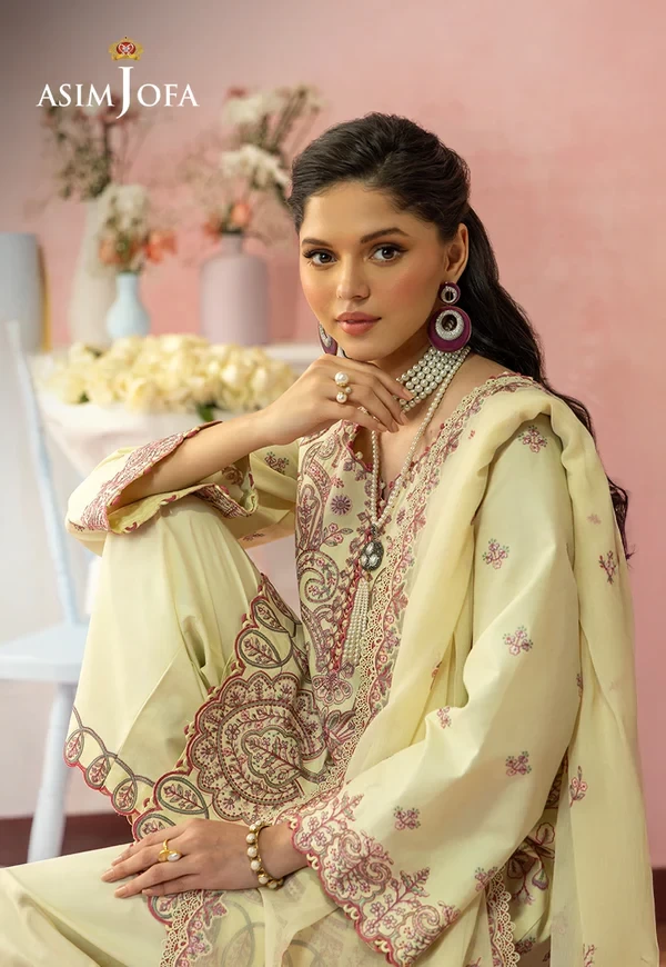 Embroidered Lawn 3 Pcs - SKU: AJULW-09-UNS