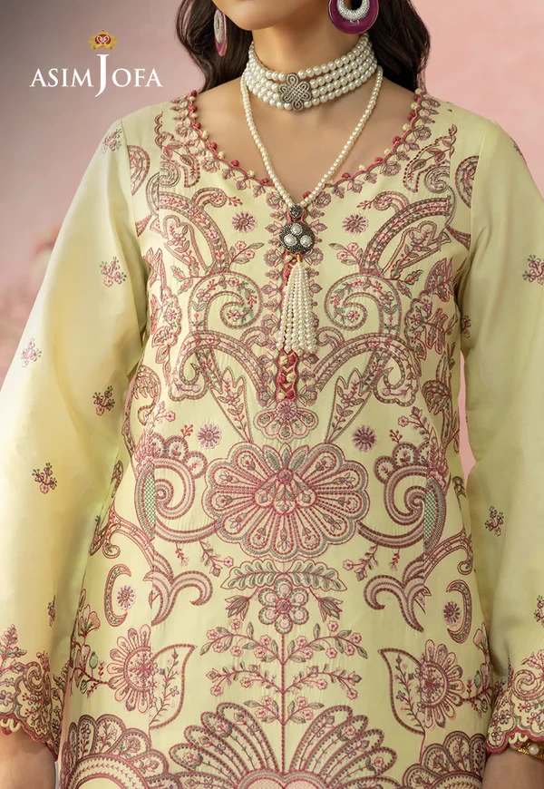 Embroidered Lawn 3 Pcs - SKU: AJULW-09-UNS
