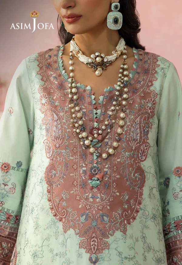 Embroidered Lawn 3 Pcs - SKU: AJULW-08-UNS