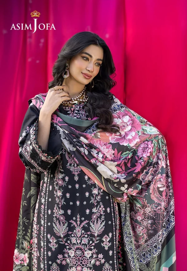 Embroidered Lawn 3 Pcs - SKU: AJULW-05-UNS